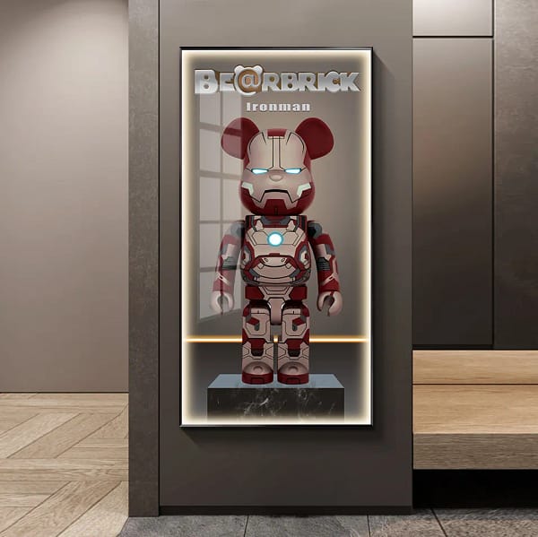 Ironman Inspired Bearbrick KAWS Wall Poster