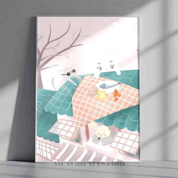 Fish Dinner on Roof Top for 2 Cats Fish Dinner on Roof Top for 2 Cats