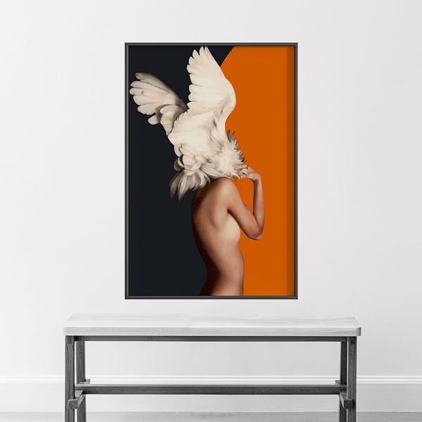 1-(1) Soft Nude Woman Feather Art Print Digital Wall Art Soft Nude Woman Feather Art Print Digital Wall Art