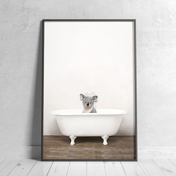 Cuddly Koala in a White Clawfoot Bathtub Wall Art