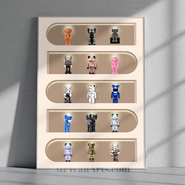 Fifteen Modern Stylish KAWS Figures Wall Art Fifteen Modern Stylish KAWS Figures Wall Art