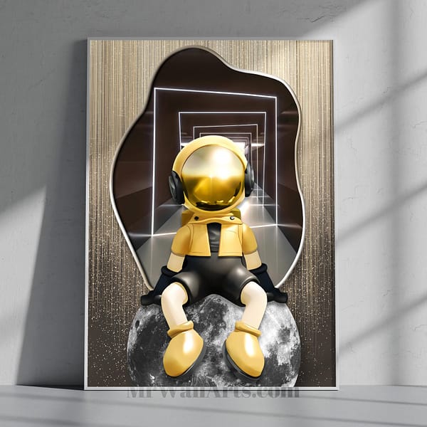 Golden Offially Dressed KAWS Sitting Wall Art Golden Offially Dressed KAWS Sitting Wall Art