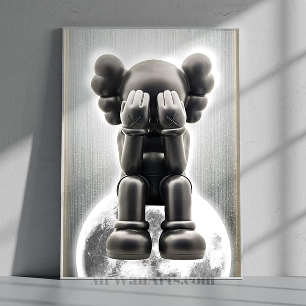 Modern Soft Dark Shy KAWS Figure Aesthetic Wall Art Modern Soft Dark Shy KAWS Figure Aesthetic Wall Art
