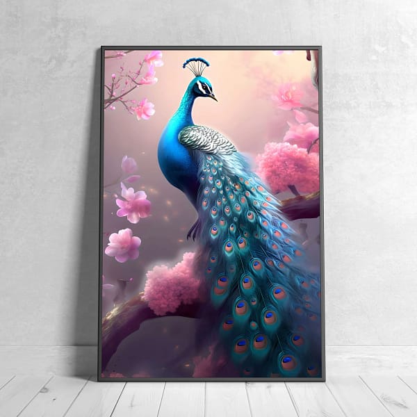 Abstract Peacock Feathers Digital Wall Art