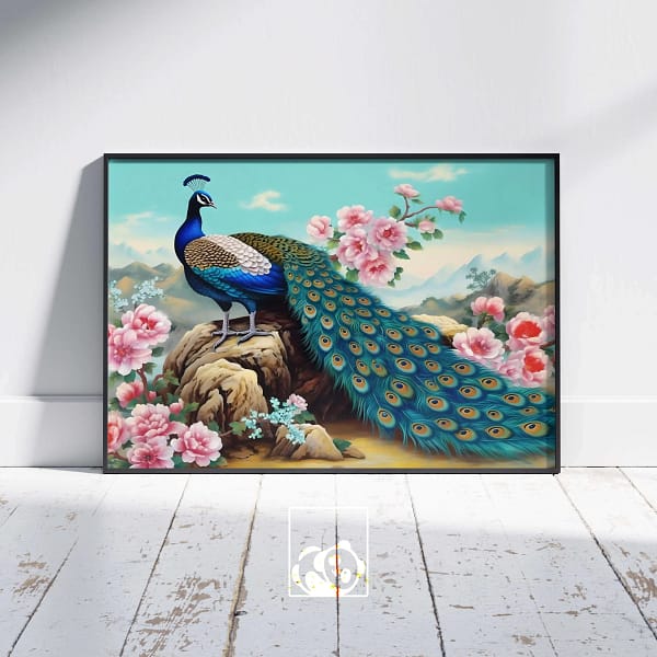 Abstract Peacock Wall Decor Digital Poster