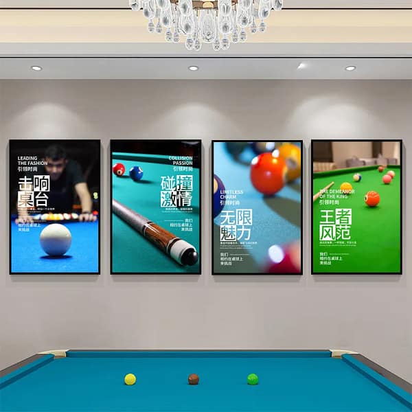Artistic Snooker Table Four-Piece Wall Print-场景 (9) Artistic Snooker Table Four-Piece Wall Print