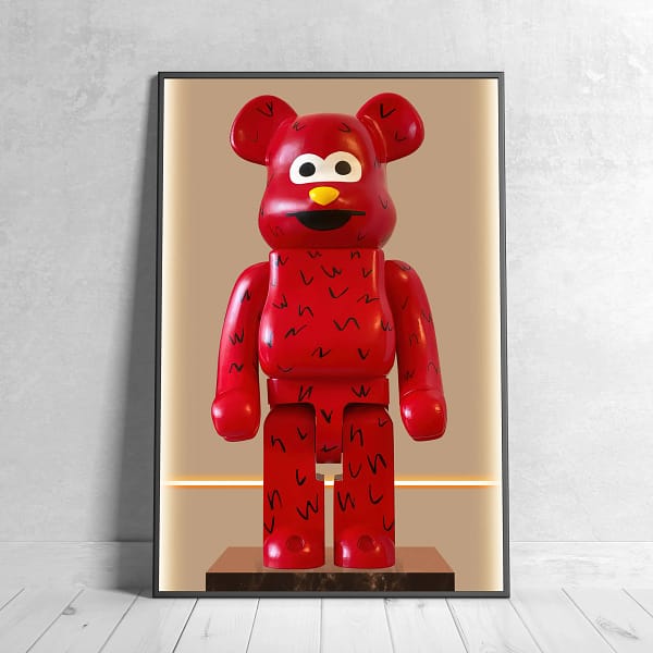 Bearbrick x Sesame Street Elmo KAWS Wall Poster