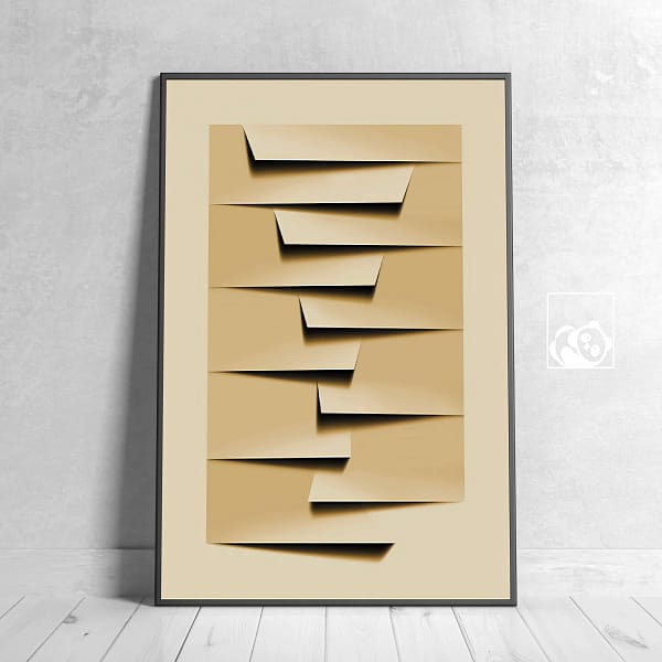 Beige Abstract Geometric Wall Art Digital Download