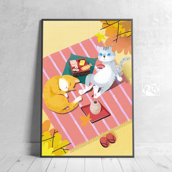 Calm Afternoon with a White Cat Wall Art