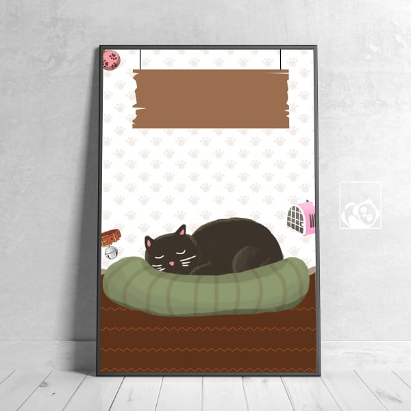 Calm & Cozy Black Cat Wall Art Poster