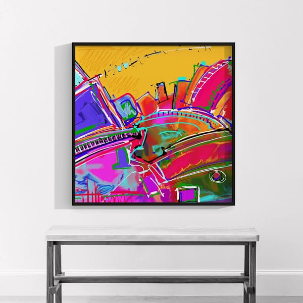 Colorful Geometric Abstract Art for Living Room Poster