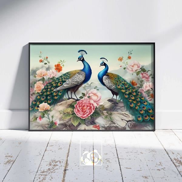 Colorful Peacock Artwork Printable Wall Decor