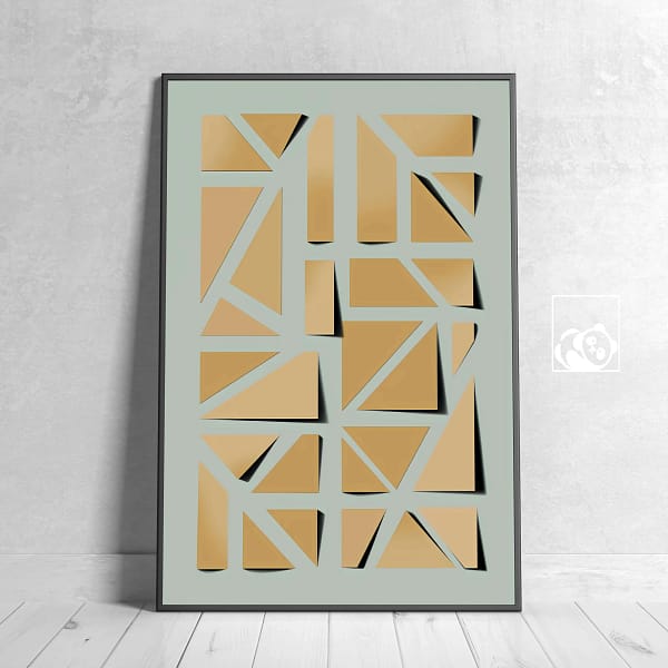Contemporary Beige Abstract Shapes Printable Poster
