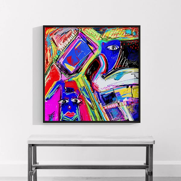 Contemporary Geometric Chaos Abstract Wall Art Poster