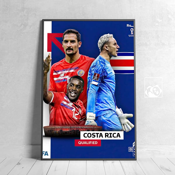 Costa Rica FIFA World Cup Qatar 2022 Soccer Poster - 哥斯达黎加 Costa Rica FIFA World Cup Qatar 2022 Soccer Poster