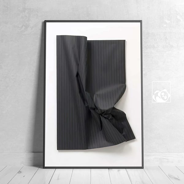 Crumpled Black Paper Abstract Wall Art Download