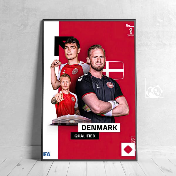 Denmark FIFA World Cup Qatar 2022 Qualified Poster