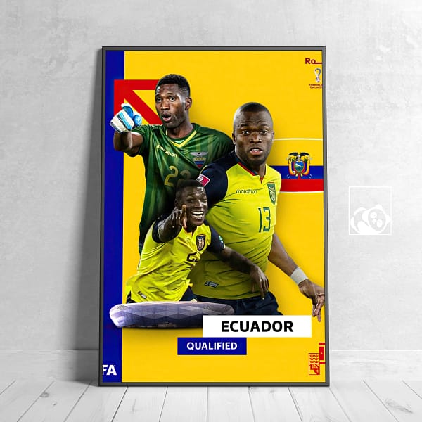 Ecuador FIFA World Cup Qatar 2022 National Team Poster