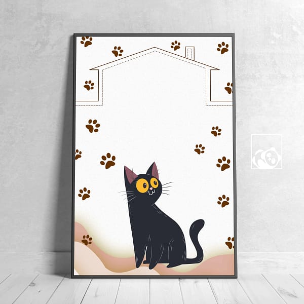 Gentle Morning Black Cat Wall Art Poster - 27 Gentle Morning Black Cat Wall Art Poster
