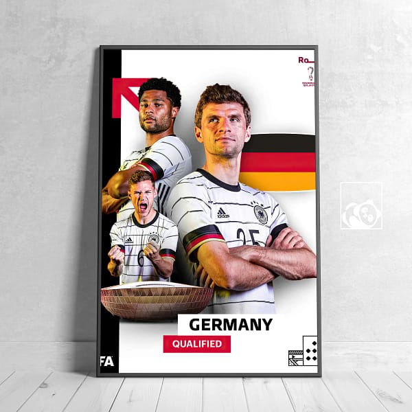 Germany FIFA World Cup Qatar 2022 National Team Poster - 德国 Germany FIFA World Cup Qatar 2022 National Team Poster