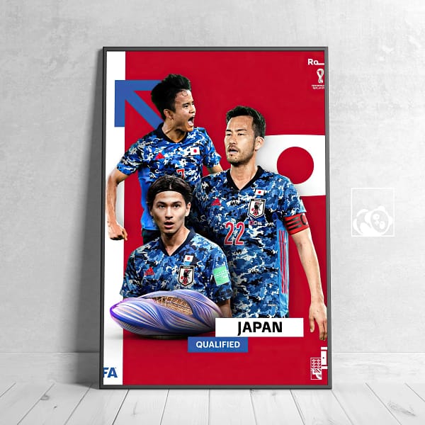 Japan FIFA World Cup Qatar 2022 Soccer Digital Poster