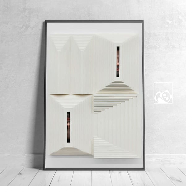 Layered Neutral Abstract Digital Wall Decor