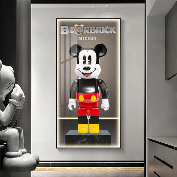 Mickey Mouse Inspired Bearbrick KAWS Wall Poster