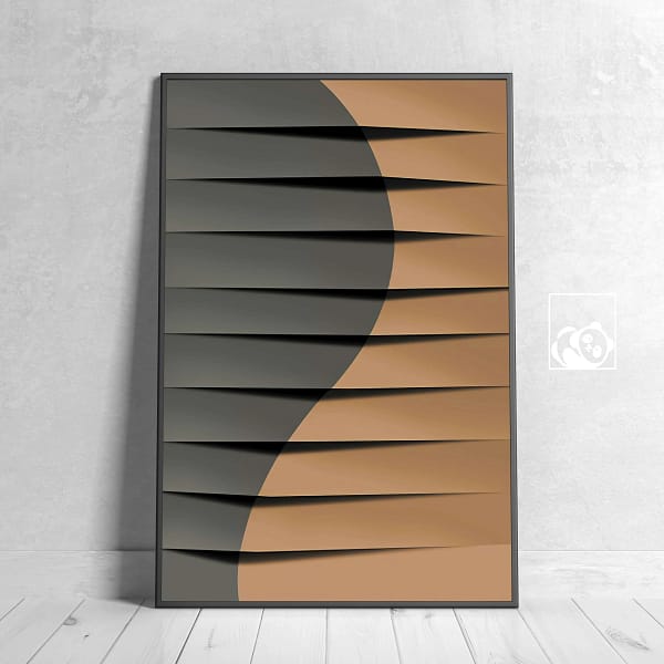 Minimalist Layered Abstract Art Digital Poster