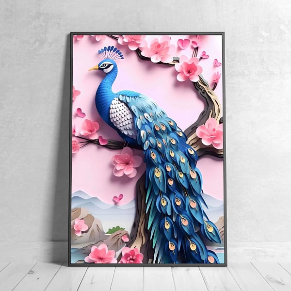 Minimalist Peacock Print Digital Download