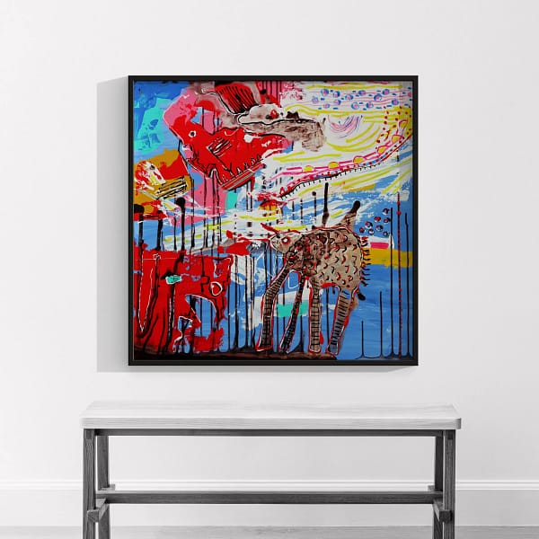Modern Abstract Lines Animals Painting Poster