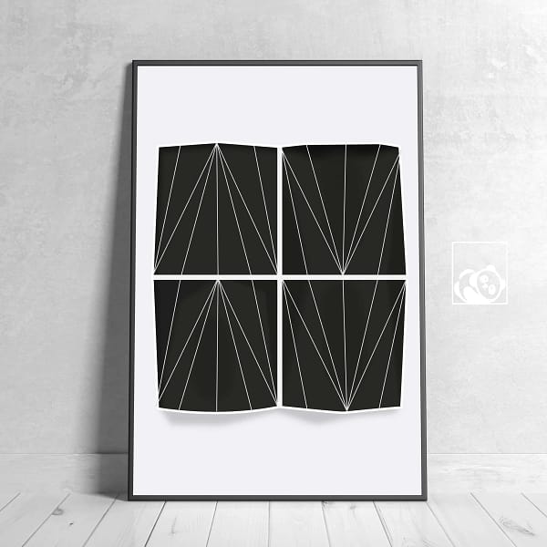 Modern Black & White Minimalist Art Digital Poster