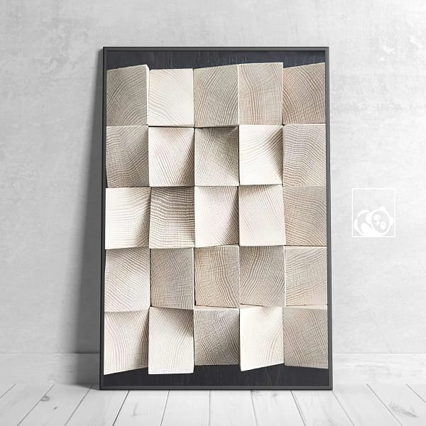 Modern Geometric Cut Woods Wall Art Download