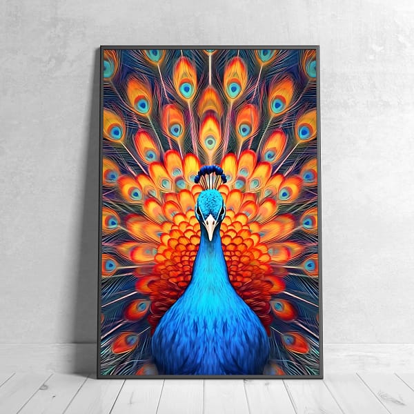 Modern Peacock Illustration Printable Wall Decor