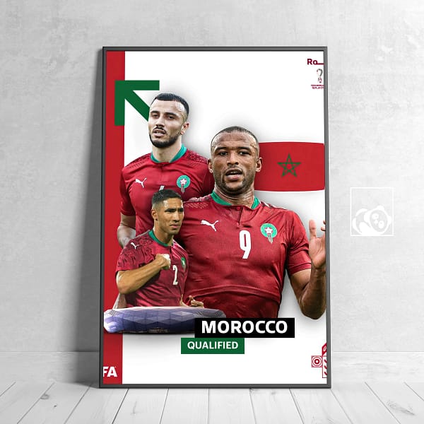 Morocco FIFA World Cup Qatar 2022 Digital Soccer Art