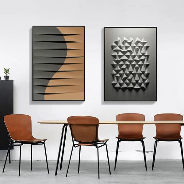 Neutral Tone Abstract 2-in-1 Digital Art for Home