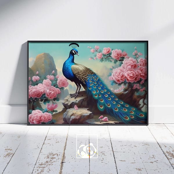 Peacock Artwork Digital Poster for Home Decor- 2 (2) Peacock Artwork Digital Poster for Home Decor