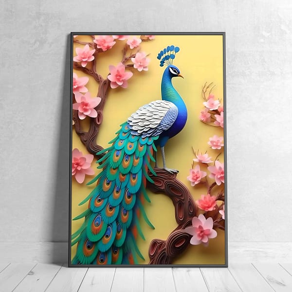 Peacock Feather Digital Artwork for Home