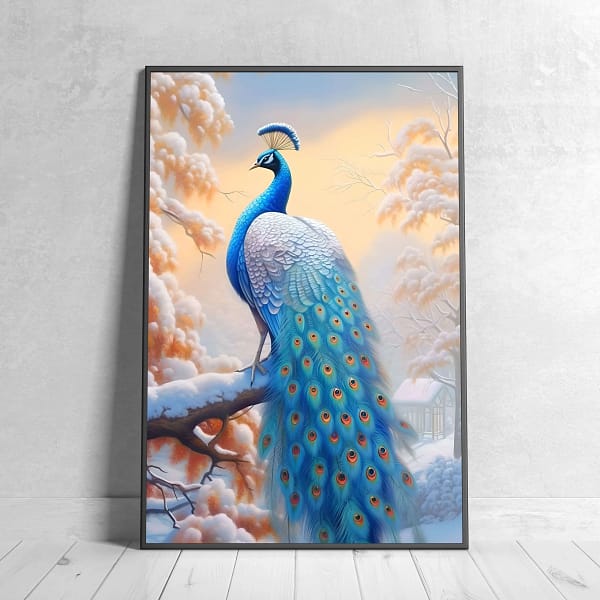 Peacock Feathers Colorful Wall Art - 3 (5) Peacock Feathers Colorful Wall Art