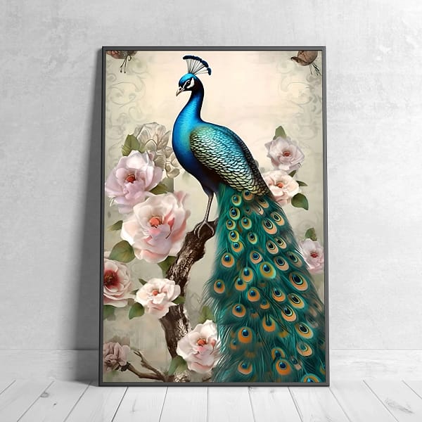 Peacock Wall Art Digital Download for Living Room