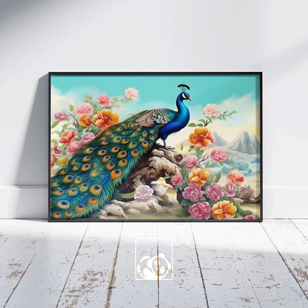 Peacock Wall Art Modern Minimalist Style