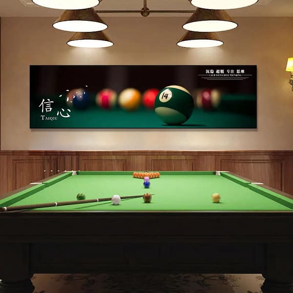 Pool Table Scene Horizontal Wall Art-效果 (1) Pool Table Scene Horizontal Wall Art