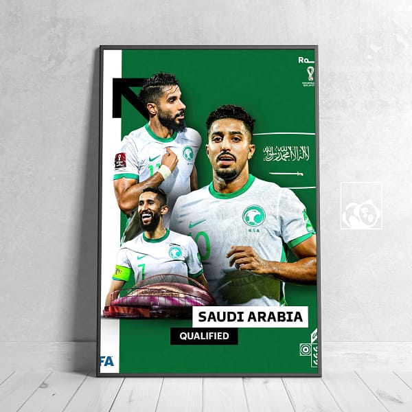 Saudi Arabia FIFA World Cup Qatar 2022 Soccer Poster
