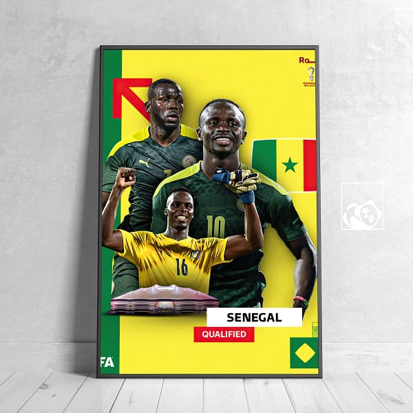 Senegal FIFA World Cup Qatar 2022 Football Wall Poster
