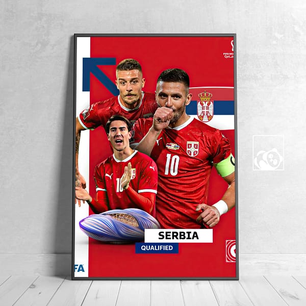 Serbia FIFA World Cup Qatar 2022 Soccer Wall Art