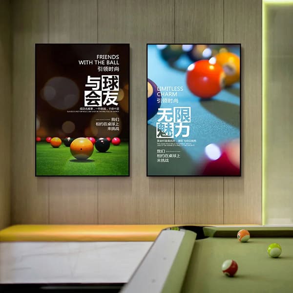 Snooker Balls Duo Wall Art for Game Rooms