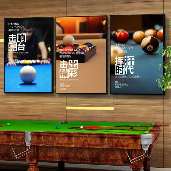 Three-Piece Pool Table Digital Poster Set Decor-场景 (1) Three-Piece Pool Table Digital Poster Set Decor