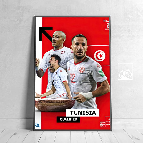 Tunisia FIFA World Cup Qatar 2022 Qualified Poster - 突尼斯 Tunisia FIFA World Cup Qatar 2022 Qualified Poster