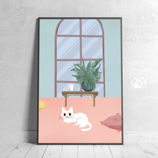 Warm & Peaceful Cat Home Decor Print - 5 Warm & Peaceful Cat Home Decor Print Poster