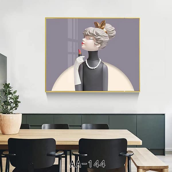 Applying Red Lipstick in Classic Glamour Portrait Wall Art