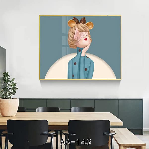 Whimsical Woman with Butterfly and Mouse Ears Portrait Wall Art